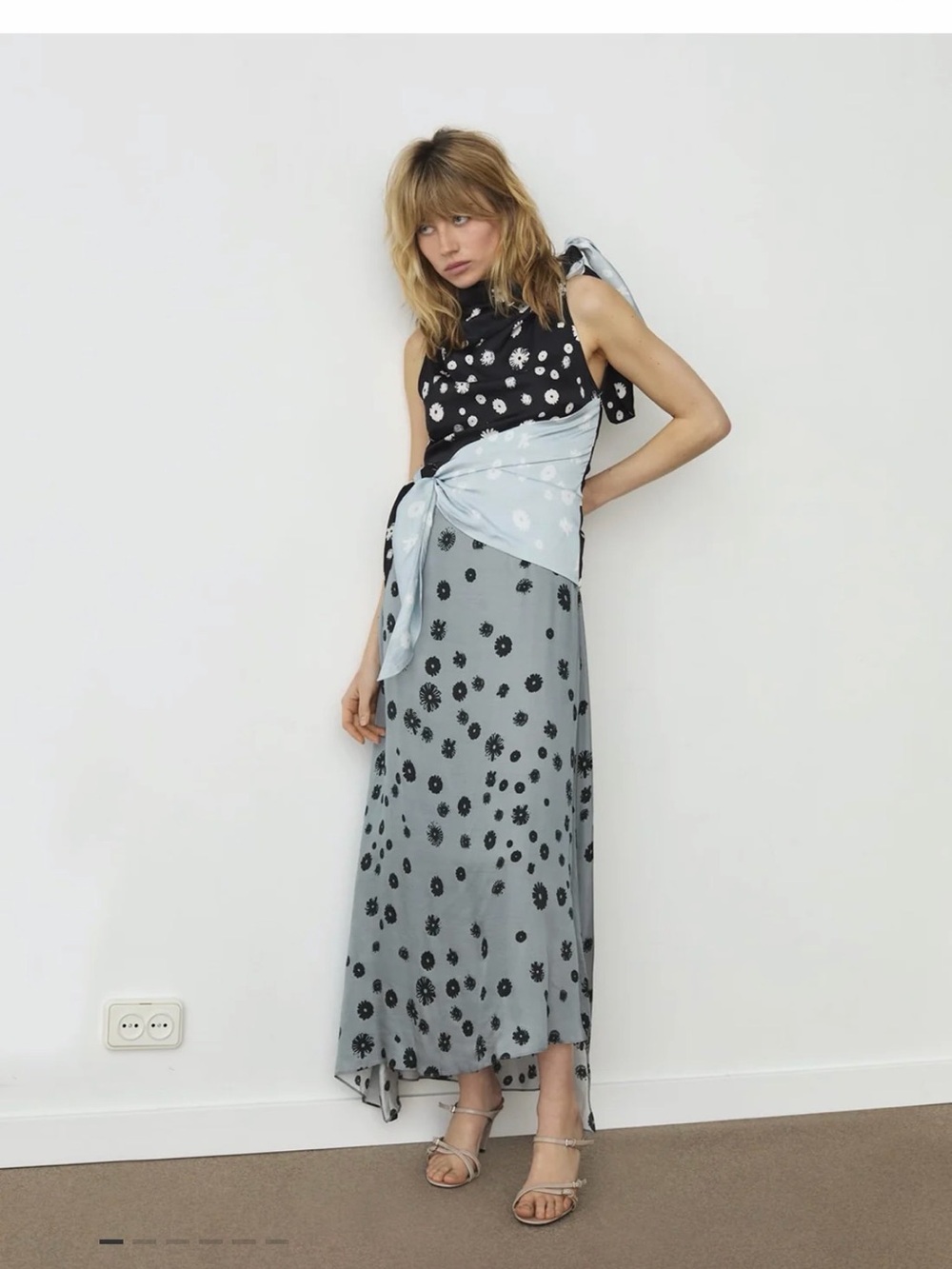 LAAGAM YANET WRAPPED GREY MIDI DRESS NWT NEVER WORN
